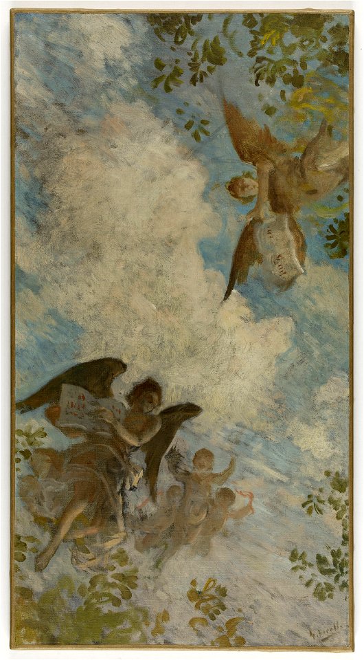 Henry Lerolle - Esquisse pour le plafond de la bibliothèque de l'Hôtel de Ville de Paris , Génie des lettres. - PPP4079 - Musée des Beaux-Arts de la ville de Paris