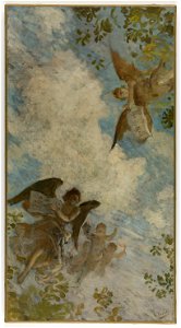 Henry Lerolle - Esquisse pour le plafond de la bibliothèque de l'Hôtel de Ville de Paris , Génie des lettres. - PPP4079 - Musée des Beaux-Arts de la ville de Paris
