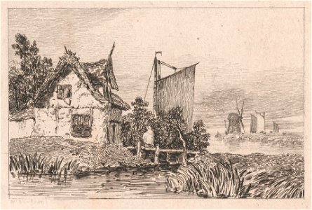 Henry Ninham - Cottage and River Scene