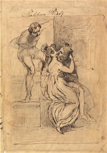 Henry Fuseli - Figure Leaning over Stairs - Google Art Project