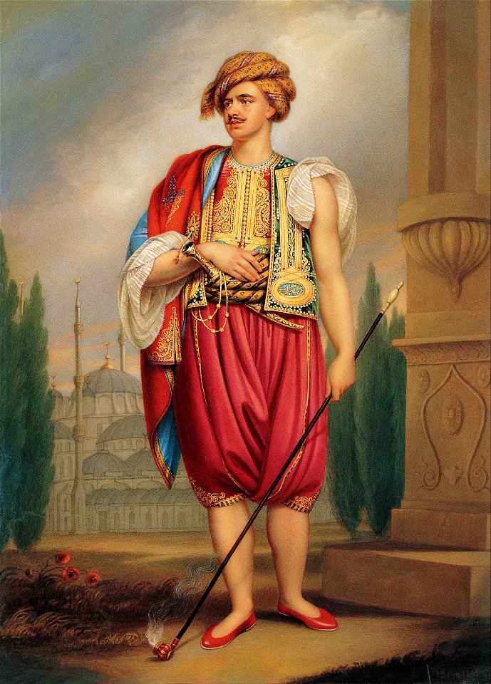 Henry Bone - A Portrait of Thomas Hope in Turkish Costume - Google Art Project