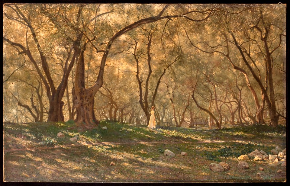 Henry Brokman - Jeune fille sous les oliviers - Menton - PPP3632 - Musée des Beaux-Arts de la ville de Paris