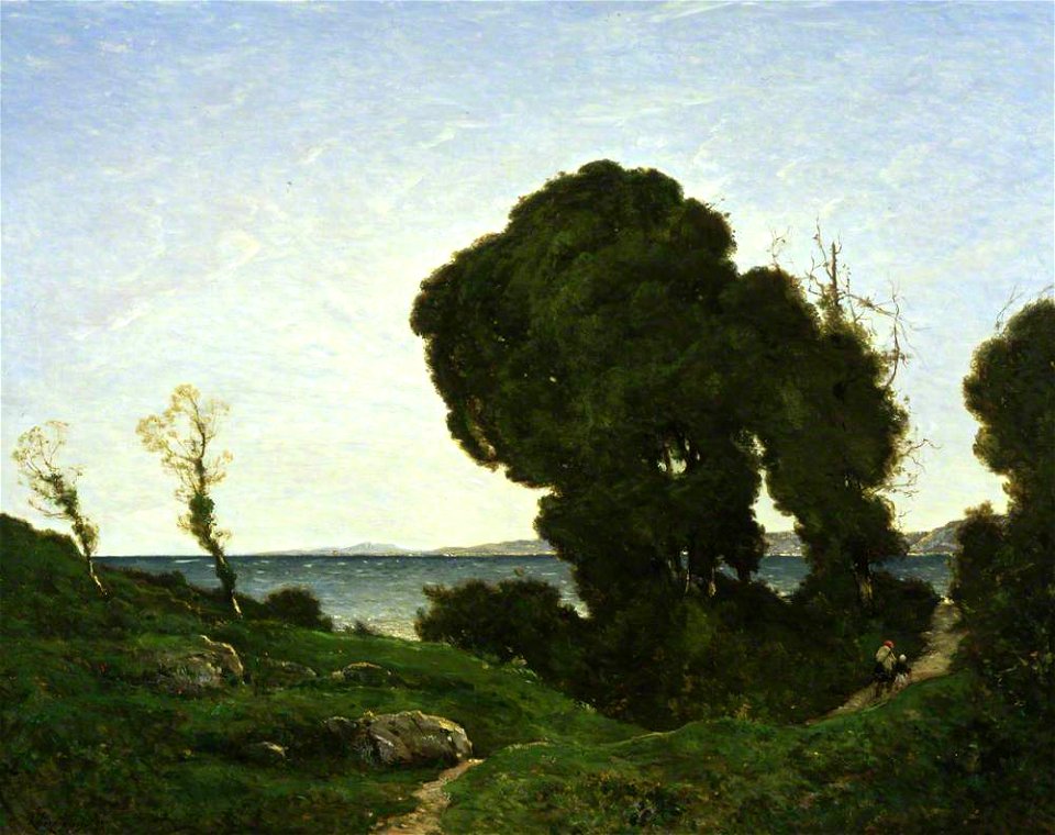 Henri-Joseph Harpignies (1819-1916) - Sunshine on the Riviera - ABDAG002698 - Aberdeen Art Gallery