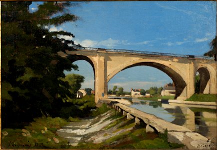 Henri-Joseph Harpignies - The Railroad Bridge at Briare - Google Art Project