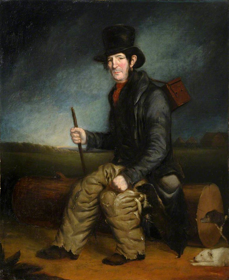 Henry Perlee Parker (1795-1873) (attributed to) - Bogie Theobald, the Ratcatcher, with His Dogs - 926887.1 - National Trust