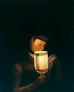 Henry Robert Morland (c.1716-1797) - A Girl Singing Ballads by a Paper Lanthorn - N05471 - National Gallery