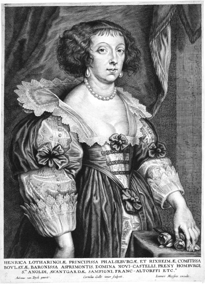 Henriette de Lorraine, Princess of Phalsbourg (1605 - 1660), by Cornelis Galle II