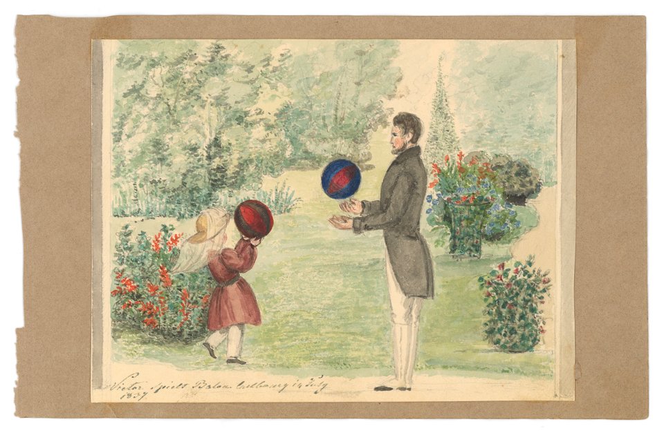 Henriette Odescalchi - Syn Viktor so svojim učiteľom v Rusovciach - K 18762 - Slovak National Gallery
