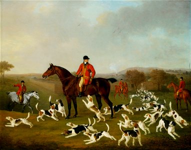 Henry Bernard Chalon (1770-1849) - Unkennelling the Royal Hounds on Ascot Heath - RCIN 405725 - Royal Collection