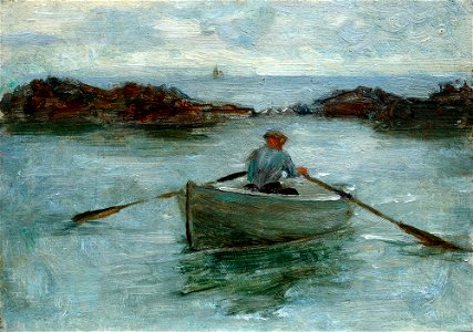 Henry Scott Tuke - Man Rowing a Dinghy