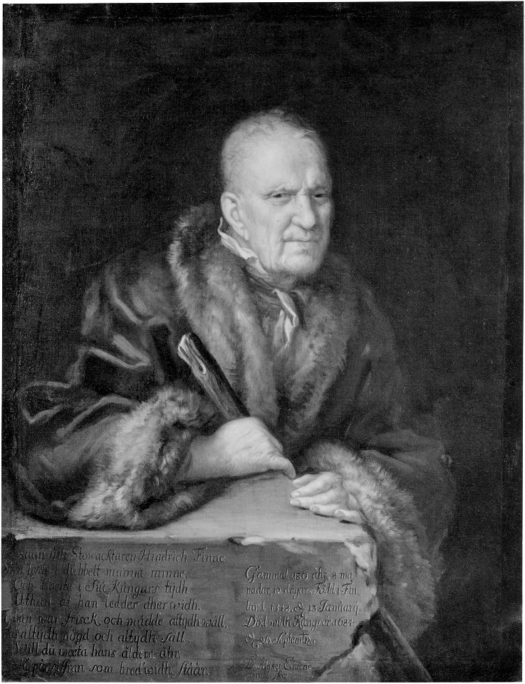 Henrik Finne, enligt påskrift född 1548 och död 1684, stovaktare (David Klöcker Ehrenstrahl) - Nationalmuseum - 113381