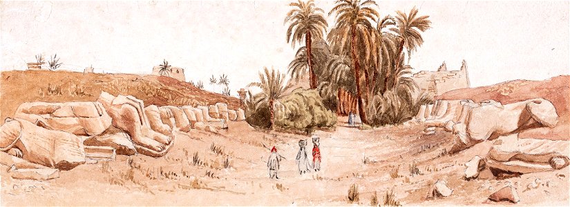 Henry L'Estrange Styleman Le Strange - Egypt- ‘Avenue of Sphinxes leading to Great Pylon at Karnak - Le-Strange-Sphinxes-96817-2