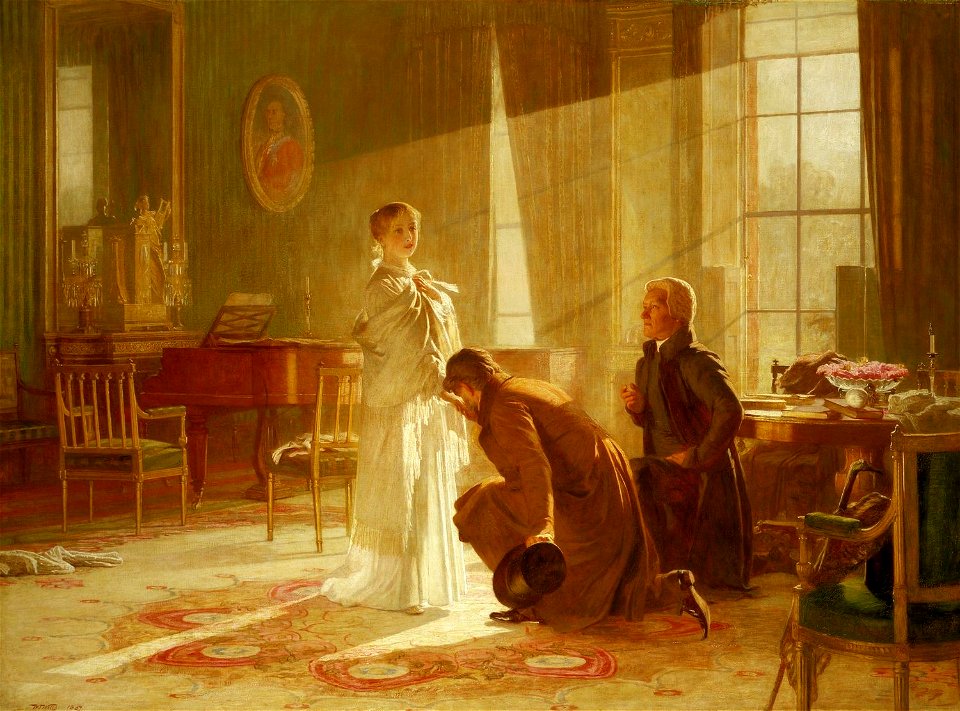 Henry Tanworth Wells (1828-1903) - Victoria Regina, Queen Victoria receiving the news of her Accession - RCIN 406996 - Royal Collection
