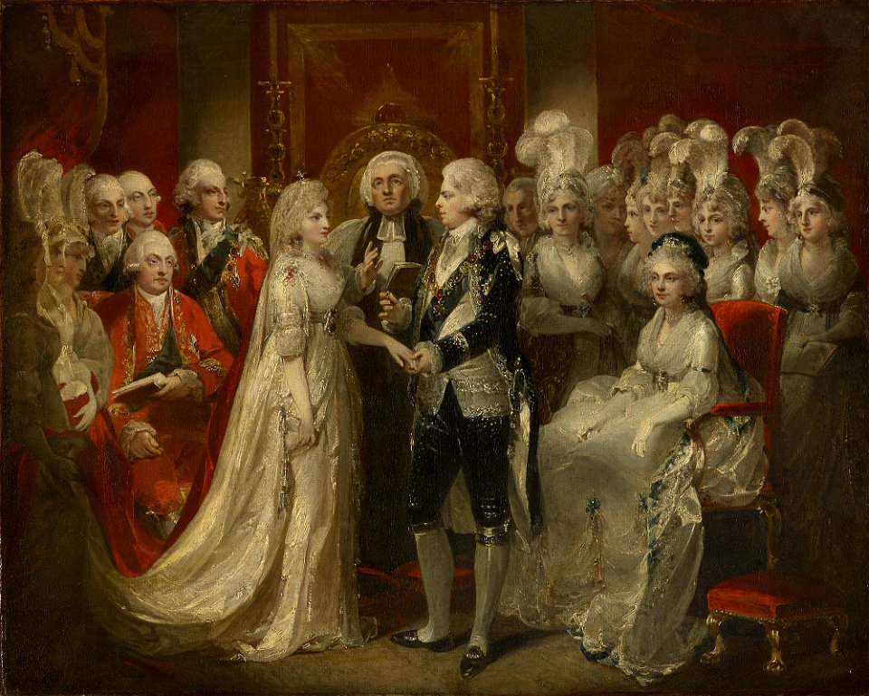 Henry Singleton (1766-1839) - The Marriage of George IV (1762-1830) when Prince of Wales - RCIN 405845 - Royal Collection