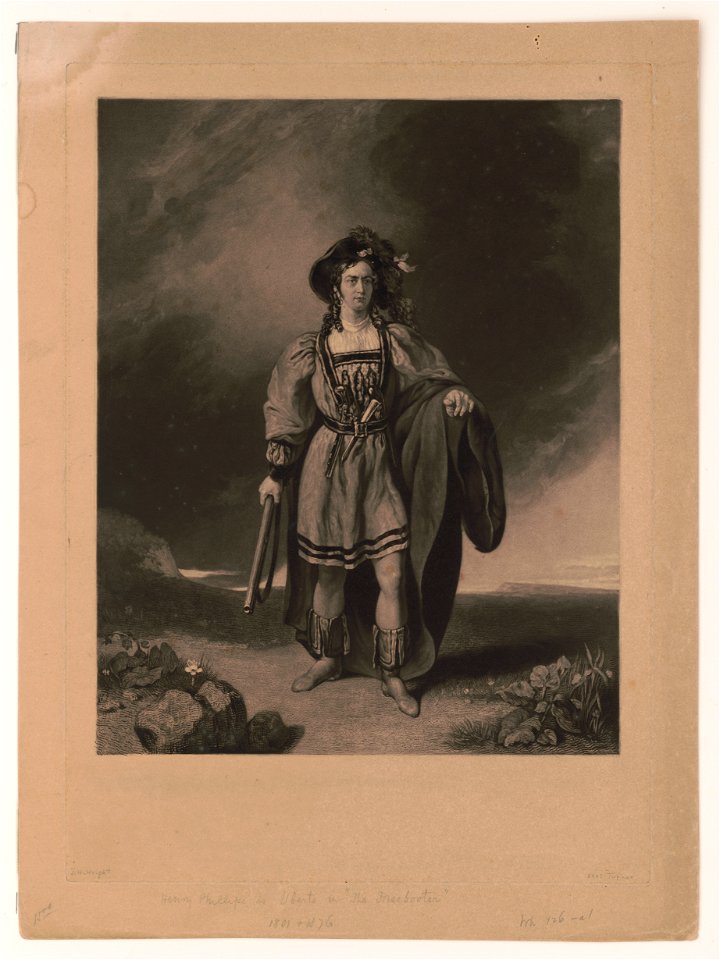 Henry Phillips, full-length portrait as character in an opera) - (painted by J.W. Wright ; engraved by C. Turner, A.R.A., engraver in ordinary to His Majesty) LCCN2004671527