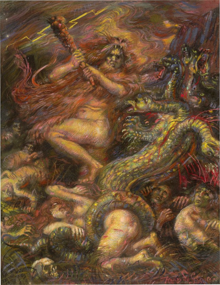 Henry de Groux - Der Kampf des Herakles mit der Hydra