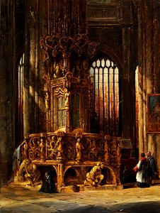 Henry Thomas Schäfer Inneres der St-Lorenz-Kirche Nürnberg mit Sakramentshaus