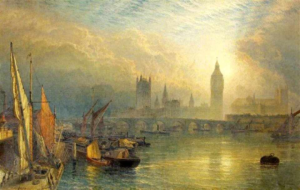 Henry Dawson (1811-1878) - The New Houses of Parliament and the Thames - 21147 - National Trust