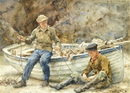 Henry Scott Tuke - Bailing a Spiller