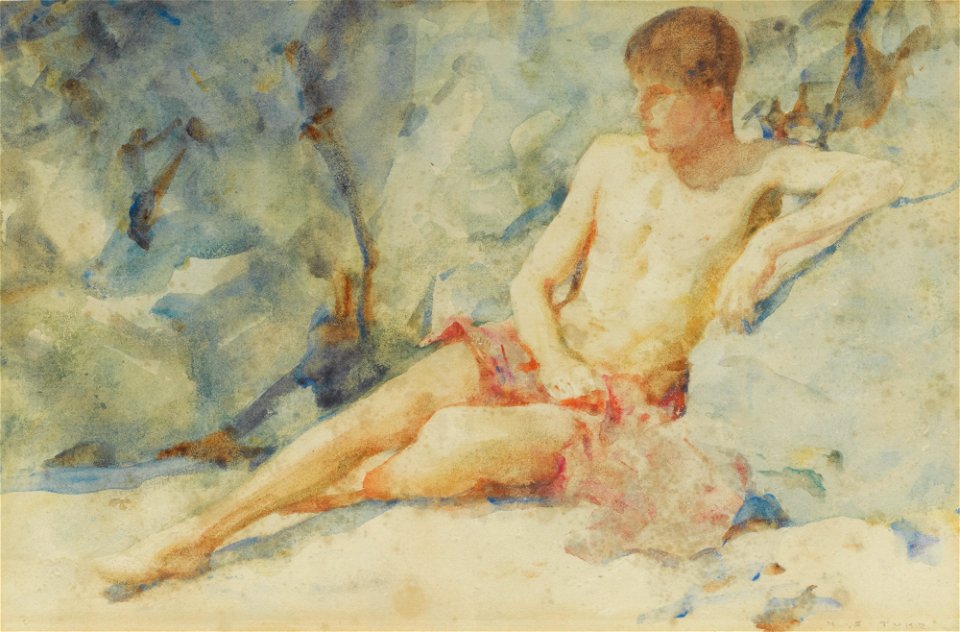 Henry Scott Tuke - Boy against rock