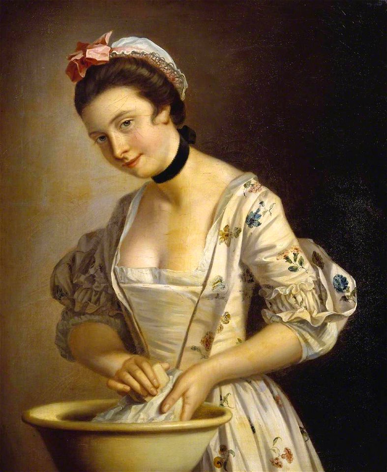 Henry Robert Morland (c.1716-1797) - A Lady's Maid Soaping Linen - N01402 - National Gallery