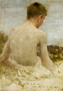 Henry Scott Tuke - Back of a boy bather