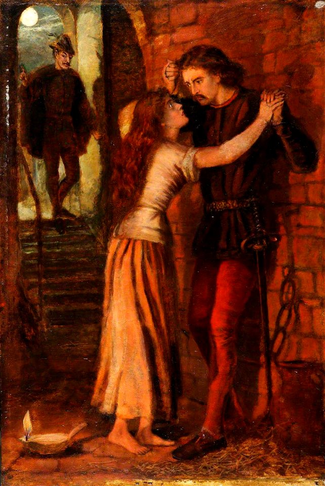 Henry Treffry Dunn (1838-1899) - The Theodore Watts-Dunton Cabinet, Faust and Margaret in Prison (after Dante Gabriel Rossetti) - 1288304.7 - National Trust