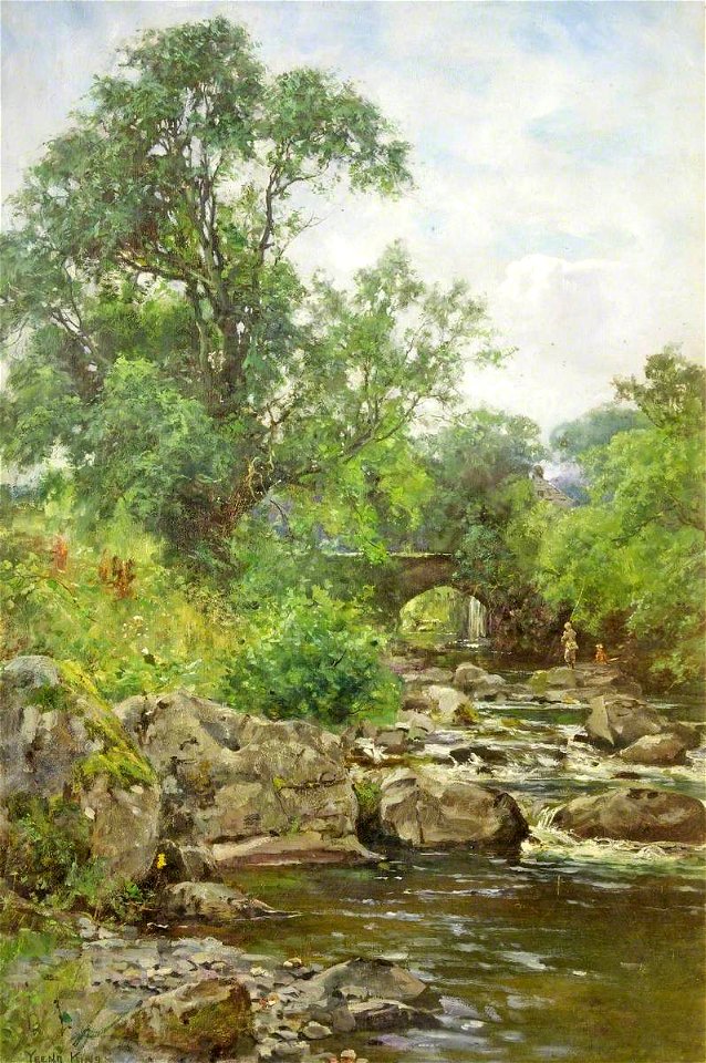 Henry John Yeend King (1855-1924) - A Trout Stream near Chagford, Devon - 730843 - National Trust