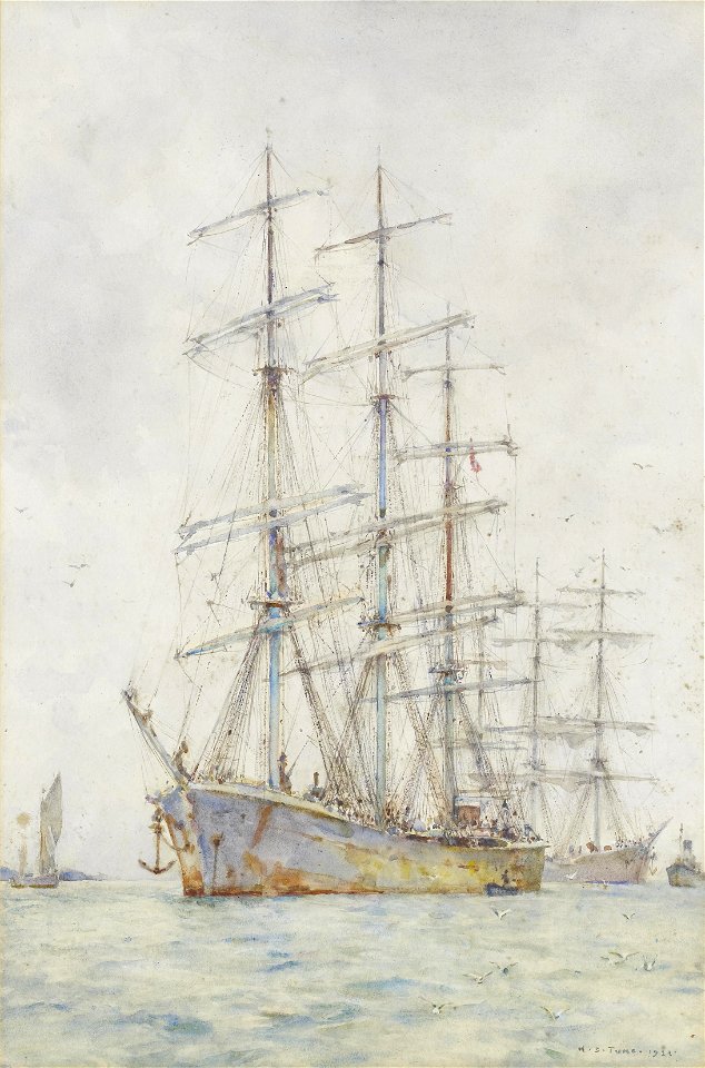 Henry Scott Tuke - Windjammers at anchor