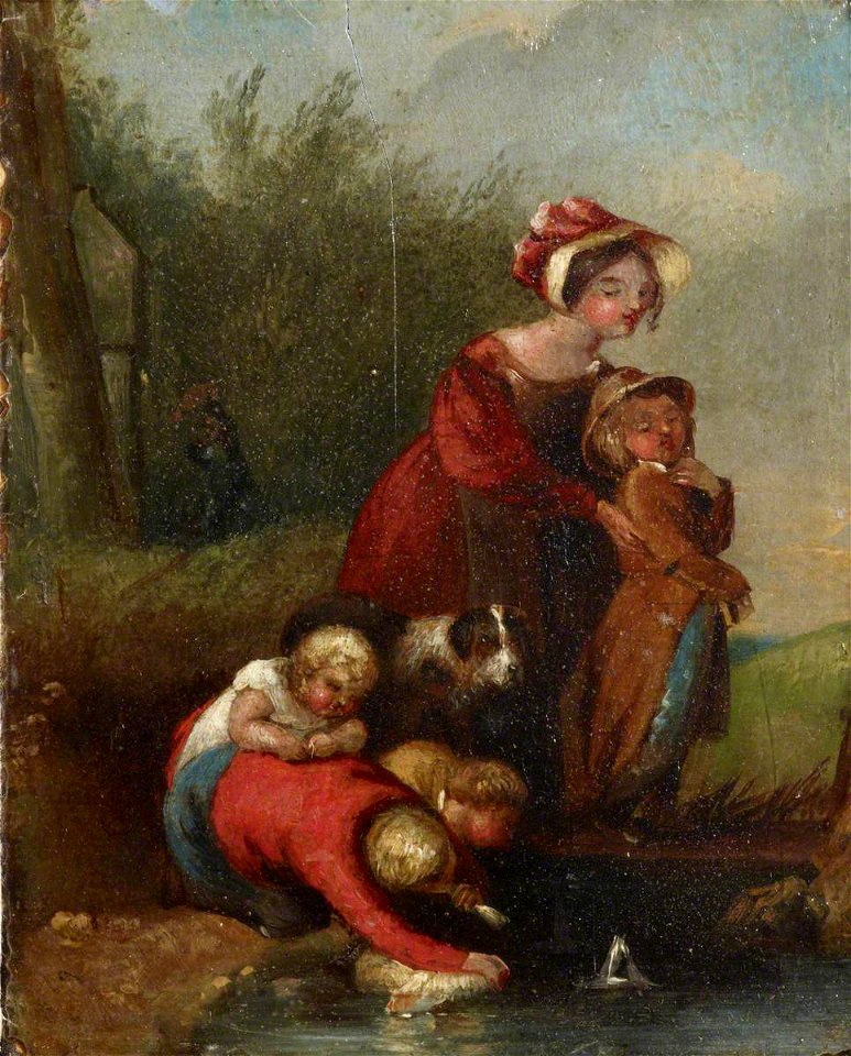 Henry Thomson (1773-1843) (style of) - Family Group by a Footbridge - 515520.8 - National Trust
