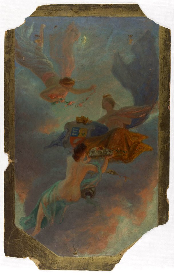 Henry Marius Camille Bouvet - Esquisse pour la mairie d'Asnières , La Ville d'Asnières et la Seine - PPP4333 - Musée des Beaux-Arts de la ville de Paris