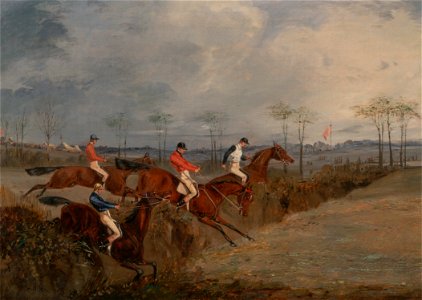Henry Thomas Alken - Scenes From a Steeplechase- Another Hedge - Google Art Project