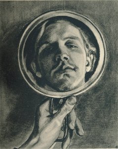 Henryk Grombecki (1883-1933) Selfportrait in Handglass, ca 1904, repr.II