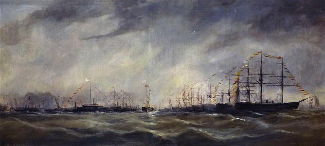 Henry Robins (1820-92) - The Naval Review at Spithead, 13 August 1878 - RCIN 406264 - Royal Collection