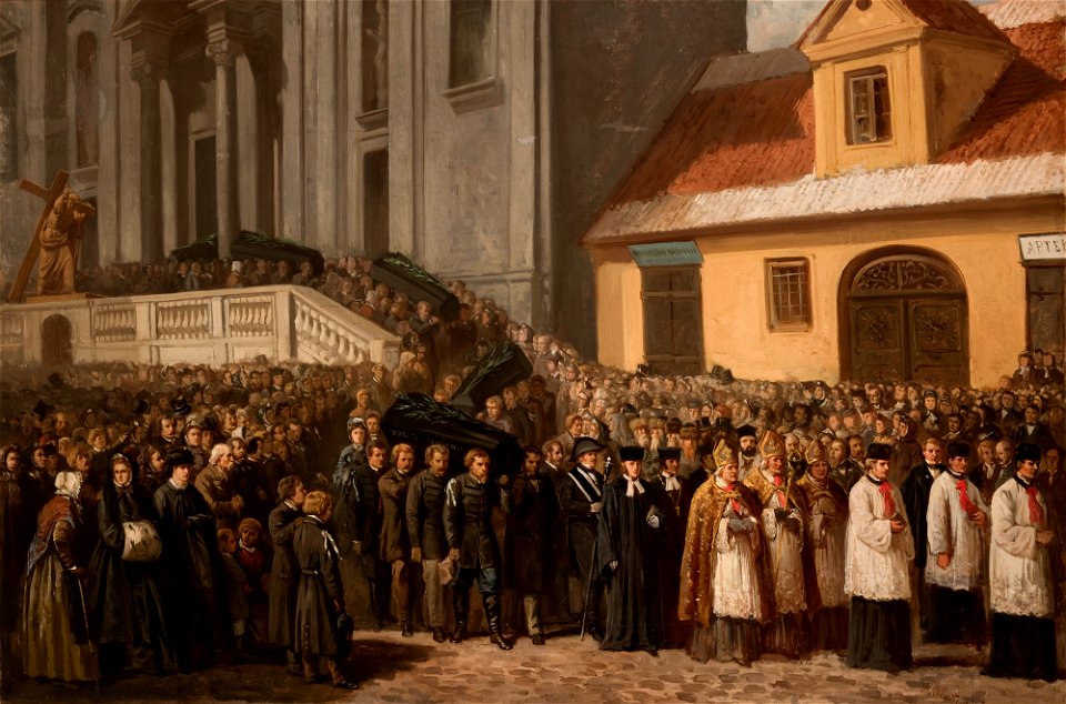 Henryk Pillati - Funeral of the Five Victims of the Manifestation of 1861 in Warsaw - MNK II-a-49 - National Museum Kraków