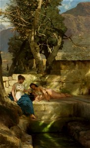 Henryk Siemiradzki - At the fountain head – Roman idyll - MP 5517 - National Museum in Warsaw