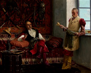Henryk Weyssenhoff - Nobility scene – History of the kinzhal. History of yatagan. - MP 5357 - National Museum in Warsaw