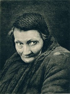 Henryk Grombecki, Polish painter (1883-1933), Pauper-Woman Portrait, picture of 1916