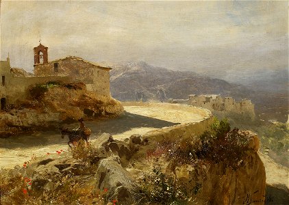 Henryk Siemiradzki - Italian landscape with a donkey - MP 5164 - National Museum in Warsaw