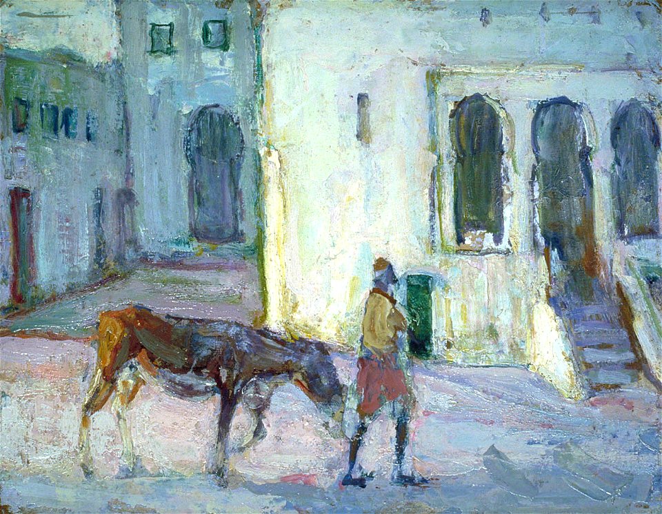 Henry Ossawa Tanner - Street Scene, Tangier (Man Leading Calf)