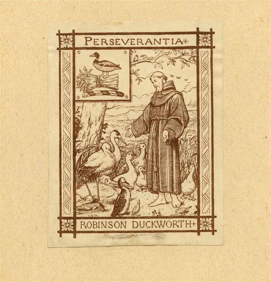 Henry Stacy Marks Bookplate-Robinson Duckworth