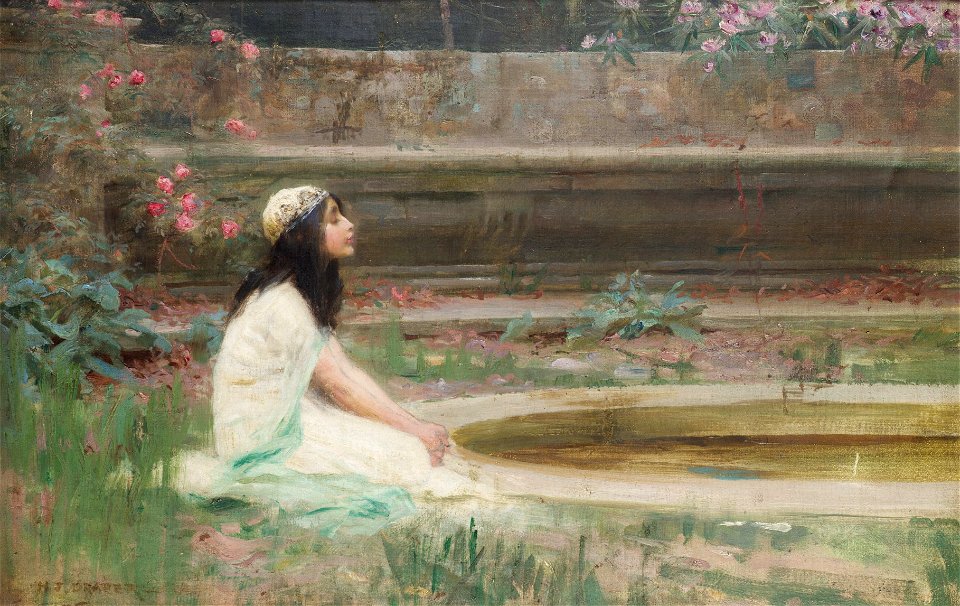 Herbert James Draper, A Young Girl by a Pool