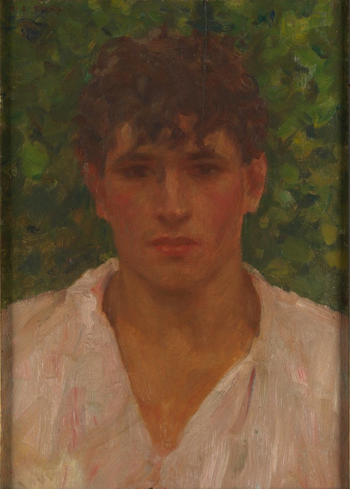 Henry Scott Tuke - Portrait of a Young Man with Open Collar - Google Art Project
