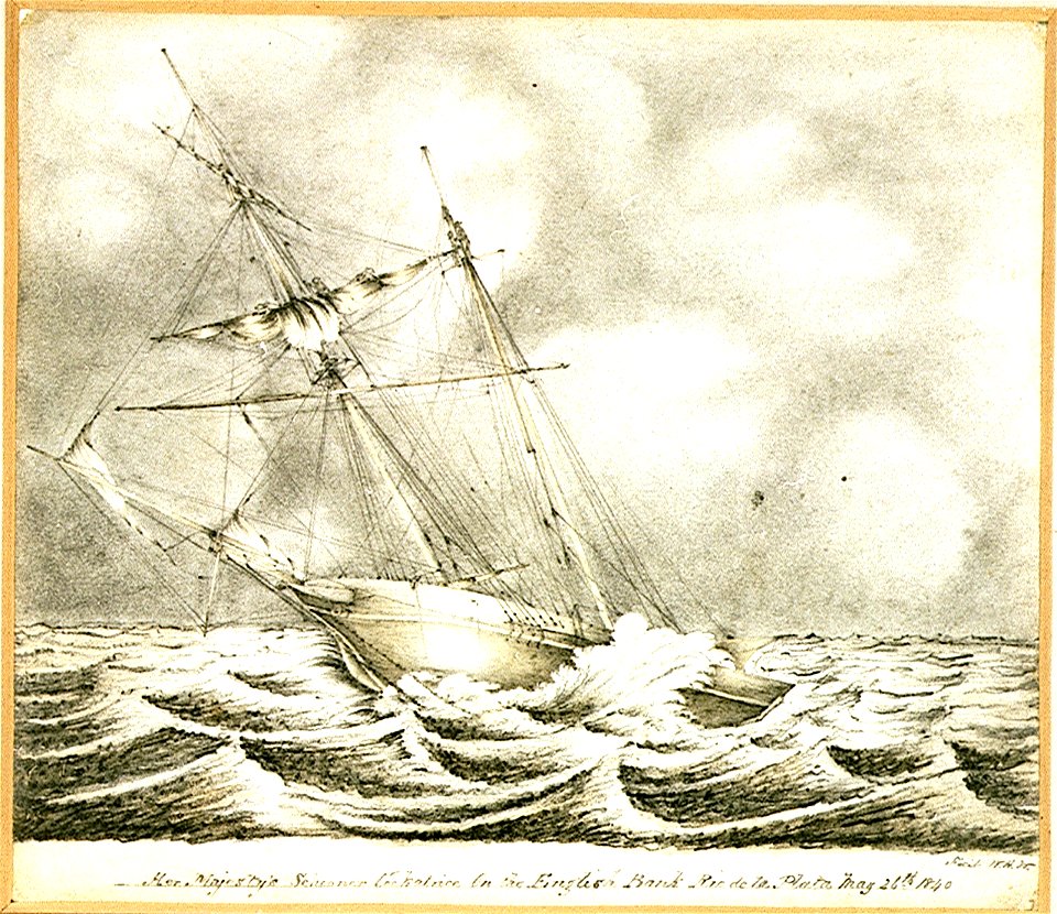 Her Majesty's schooner Cockatrice On the English Bank Rio de la Plata May 26th 1840 RMG PU6153