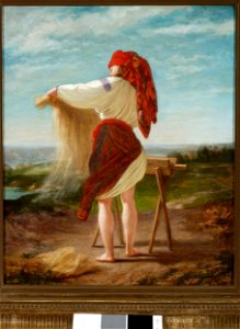 Henryk Rodakowski - Peasant woman breaking flax - MP 2560 MNW - National Museum in Warsaw