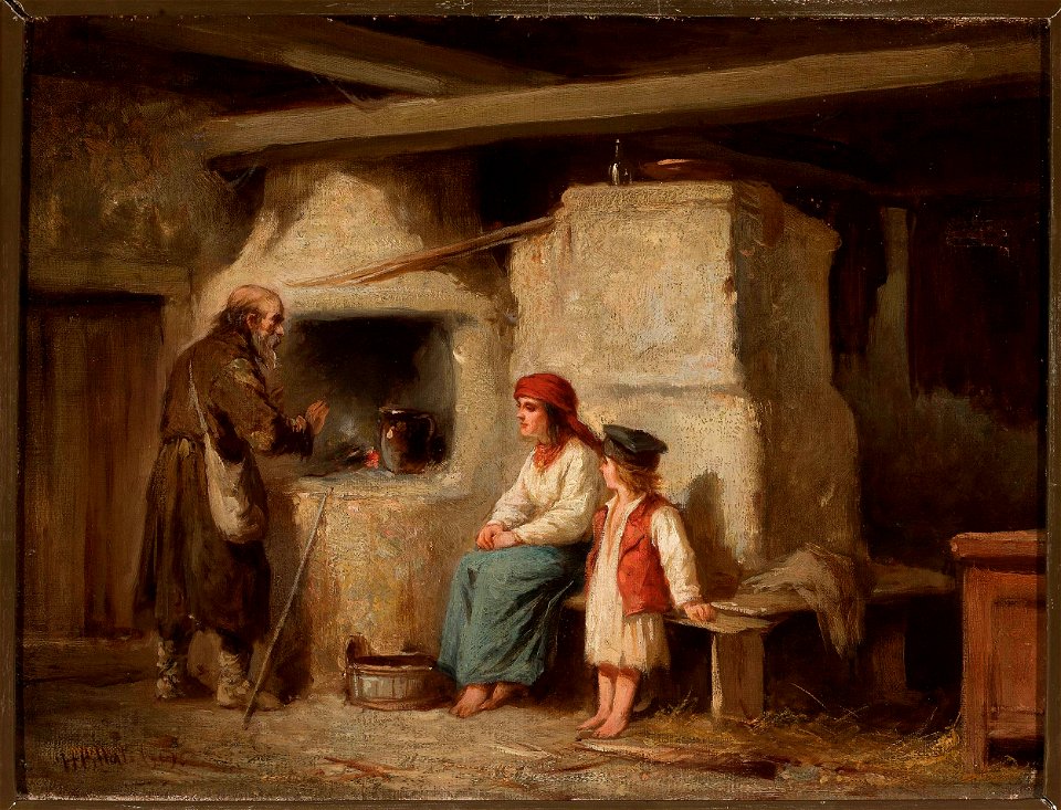 Henryk Pillati - In a peasant cottage - MP 3986 MNW - National Museum in Warsaw