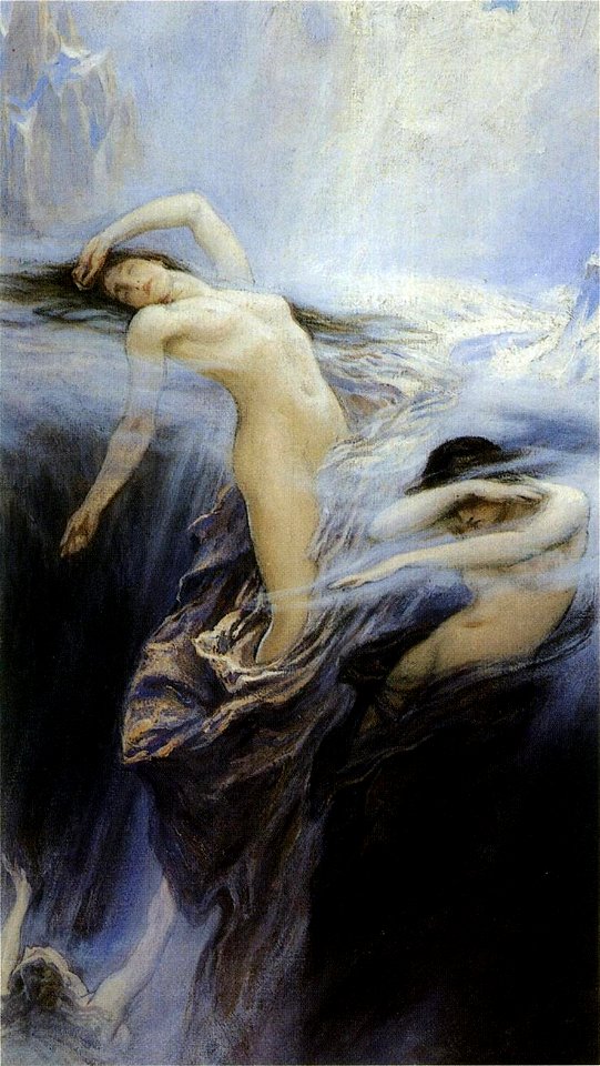 Herbert James Draper, Oil study for Clyties of the Mist