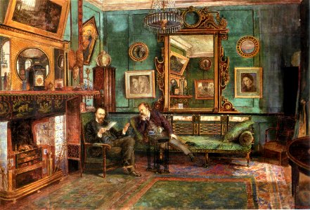 Henry Treffry Dunn Rossetti and Dunton at 16 Cheyne Walk