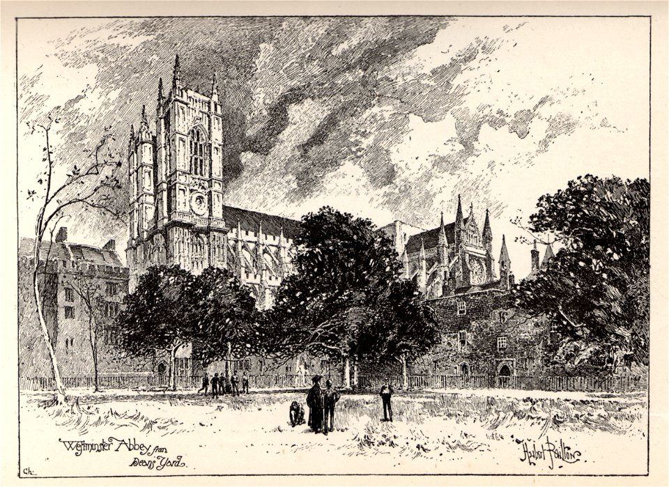 Herbert Railton Westminster Abbey from Dean's Yard A Brief Account of Westminster Abbey 1894