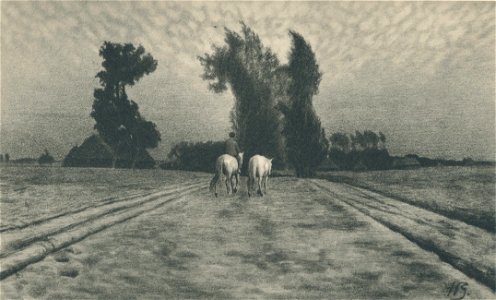 Henryk Grombecki Polish painter (1883-1933) A Study to Twilight painting of 1920, repr.XVIII